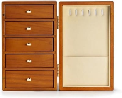 Houten Sieradenkist Organizer - Sieraden Opbergdoos - Sieraden Opbergen - Stofvrij Ontwerp - 5 Lagen - Niet gespecificeerd