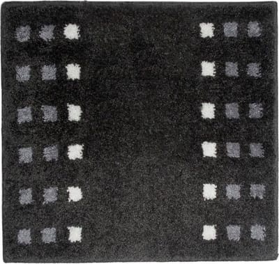 Casilin Toiletmat Vierkant - 60 x 60cm Brica - Antislip WC mat - Waterabsorberende wc-mat - Wasbaar en Sneldrogend - Zwart / Donkergrijs