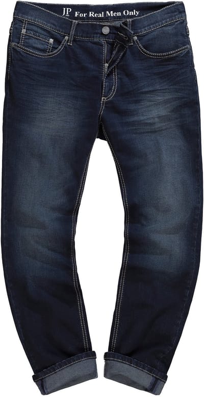 JP 1880 - Heren - Jeans FLEXNAMIC® buikfitcontrastnaden 5-pocket straight fit - Donkerblauw denim - Maat 28