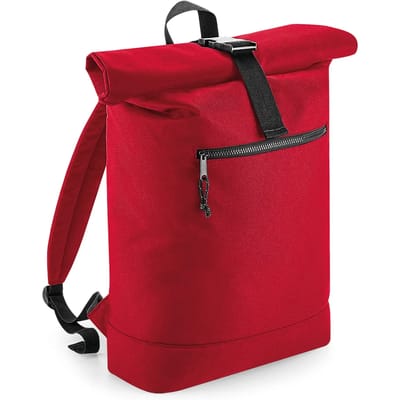 BagBase Recycled Roll-Top Backpack BG286 - Classic Red - 32 x 44 x 13 cm
