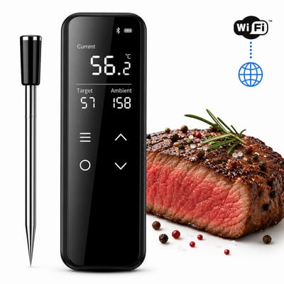 Thermometer | Wifi | LCD display | Batterij | Draadloos | Alarmfunctie | Zwart