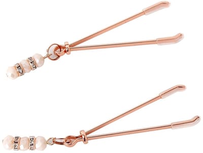 Kiotos - Roségouden tepelklemmen met stras steentjes