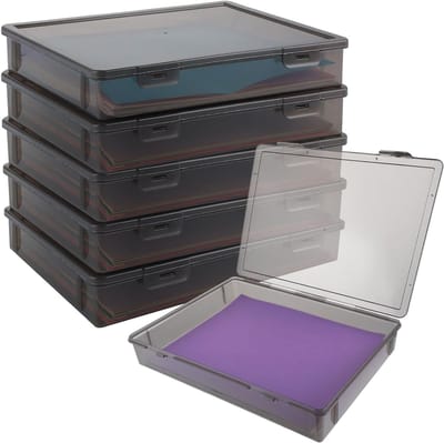 Set van 6 Documentdozen voor A4-papier, Stapelbare Plastic Opbergdozen, Ideaal voor Kantoor en Thuis, 32.5 x 23 x 5 cm, Ruimtebesparend en Duurzaam