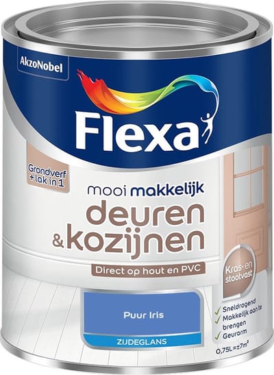 Flexa - Mooi Makkelijk Deuren & Kozijnen Zijdeglans - Puur Iris - Mengverf - 750 Ml