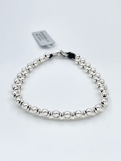 Spadarella Gioielli - SPBR551 - Armband - 925 Zilver - 4 mm bolletje - Black 4000 - 17 Cm