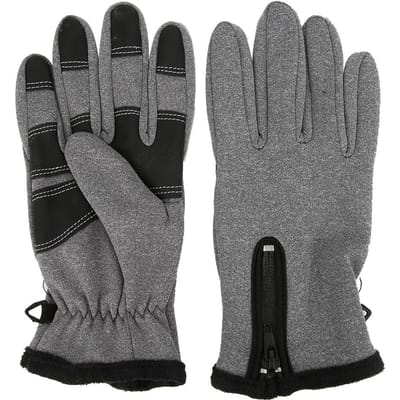 Gants de Sport d'Extérieur Équitation Escalade Imperméables Chauds Unisexe Écran Tactile Doigts Entiers M black