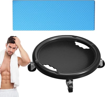 360 graden Ab Roller Wheel - Omni-directionele Core Oefenapparatuur met kniemat, professionele krachttraining Slider voor mannen en vrouwen, stille zwenkwielen voor alle vloeren