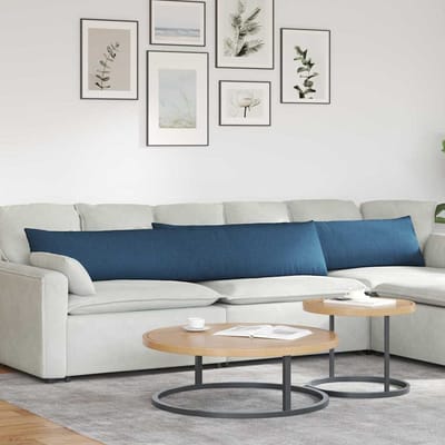 vidaXL - Zitkussens - 2 - st - Stof - Blauw - 200 - x - 40 - cm