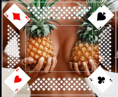 Premium Kaartmat (59x49cm) SEXY PINEAPPLES - Kaartkleed- Kaart Tapijt - Ideaal voor Gezellige Kaartspellen - Gedrukt op Vilt met Antislip Latex Onderlaag - Duurzaam en Hoogwaardig!