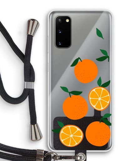 Case Company® - Hoesje met koord geschikt voor Samsung Galaxy S20 hoesje met Koord - Will you be my clementine - Telefoonhoesje met Zwart Koord - Bescherming aan alle Kanten en Over de Schermrand