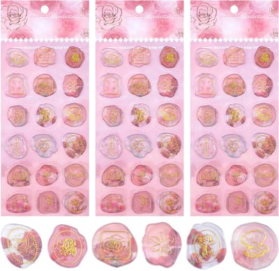 Ronte - Wax Seal Stickers in Roze voor Bruiloft Uitnodigingen - 54 Stuks - Hot Stempelen Relief Afdichting - Lak Wax Label Envelop - Decoratieve Wax Decals.