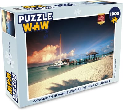 Puzzel Catamaran is aangelegd bij de pier op Aruba - Legpuzzel - Puzzel 1000 stukjes volwassenen