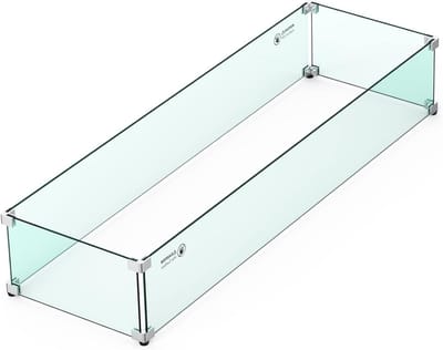 Vuurkorf Windscherm - Glazen Scherm - Buiten Genieten - Gehard Glas - 40 inch - Helder