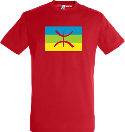 T-shirt Amazigh / Berberse Vlag | Rood Marokko Shirt | WK 2022 Voetbal | Morocco Supporter | Rood | maat S