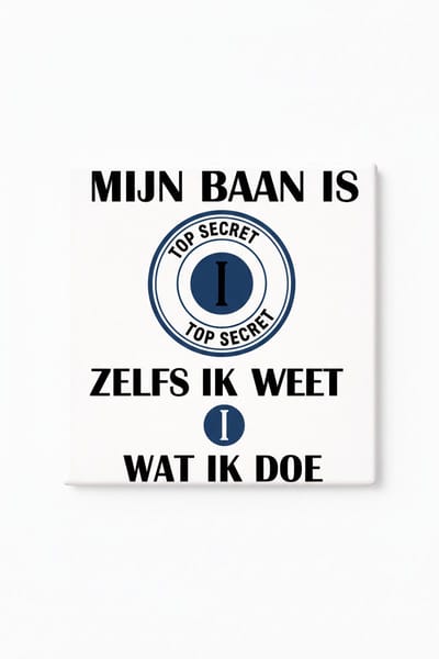Grappige Top Secret Baan Keramische Tegel – “Mijn Baan Is Top Secret, Zelfs Ik Weet Niet Wat Ik Doe” Kantoor Humor Cadeau Tegel voor Collega’s