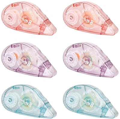 6 stuks dubbelzijdig zelfklevend plakband, 8 m x 8 mm, ideaal voor knutselen, scrapbooking en foto’s plakken