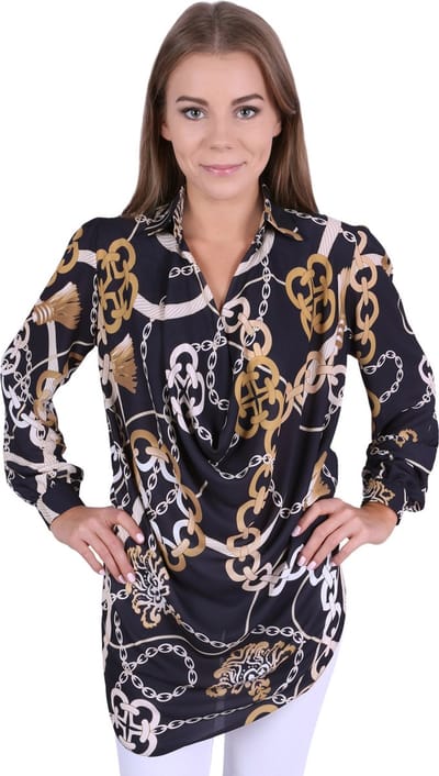 Zwart shirt met kettingen JOHN ZACK