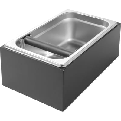 HENDI Afklopbak met houten frame – roestvrij staal – 275x175x110 mm – siliconen klopstang