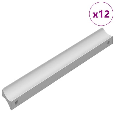 vidaXL - Handvat - Effen - 12 - st - Zilver - 105.7 - x - 7.4 - x - 15.5 - mm - Aluminium