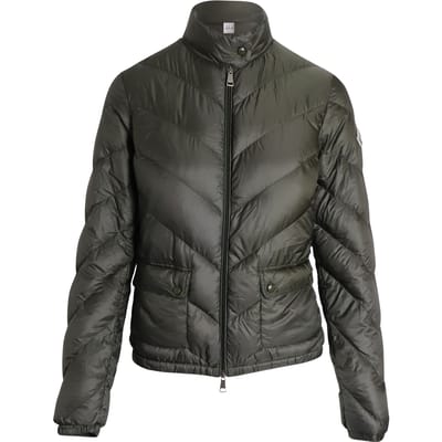 Moncler Gevoerde Donsjas in Olijf Polyamide