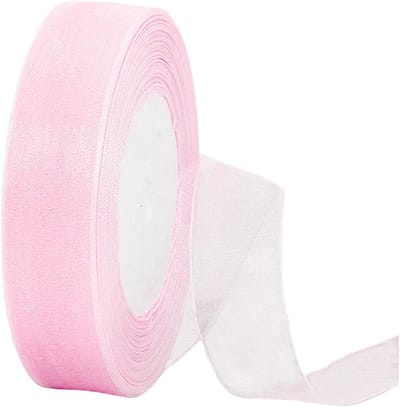 Transparant Roze Organza Chiffon Lint 20 mm voor Cadeaus en Decoratie