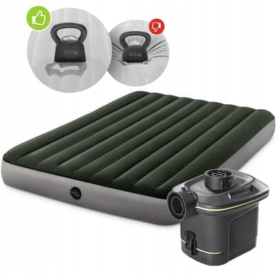 Opblaasbaar Tweepersoons Luchtbed 203x152x25cm met Elektrische Pomp