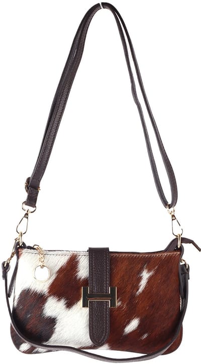 Giuliano lederen schoudertas Zennia - Dames - Made in Italy - Koffie