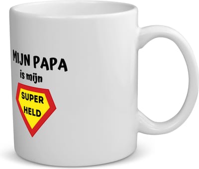 Akyol - mijn papa is mijn superheld koffiemok - theemok - Vader - super papa - vader cadeautjes - vaderdag - verjaardag - geschenk - kado - 350 ML inhoud