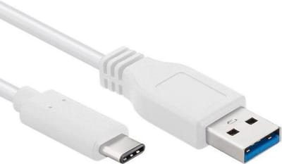 USB C kabel | Laadsnelheid 5V / 3A / 15 watt | USB 3.2 gen 1 | 5 Gb/s | Type A naar C | Male to male | Wit | 2 meter | Allteq