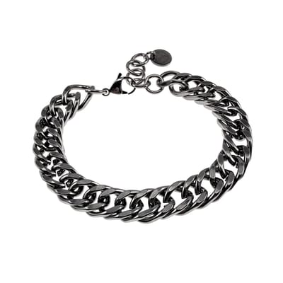 Armband Heren - Gepolist RVS - Gourmet Schakelarmband – Verstelbaar 15 tot 17cm
