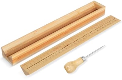 Houten Boekbinder Snijmallen 32 cm met Boor – Ambachtelijke Snijgereedschappen en Boekbindaccessoires