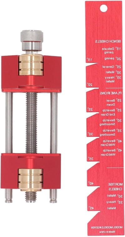 Honinggeleidergereedschap - Slijphouder Hoekmeter - Houtbewerking Precisie - Instelbaar 15-45 Graden - 23x11x6 cm - Aluminiumkleur