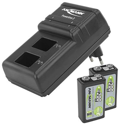 Oplader voor 9V NiMH blokaccu's - 9V Acculader met Automatische Uitschakeling en Inclusief 2x 200 mAh Accu's