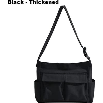 Vrouwen Vintage Handtas Canvas Tiener Schoudertassen Messenger Bags Dames Casual Handtas Crossbody Portemonnee black