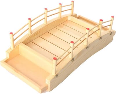 Serveerdienblad voor sushi-boot, 35 x 18 cm houten brug sushi-borden, voorgerechtborden, borden voor het serveren van voedselfeest, restaurant thuis.