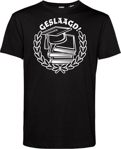 T-shirt Geslaagd | Geslaagd Cadeau | Afgestudeerd | Diploma | Zwart | maat XS