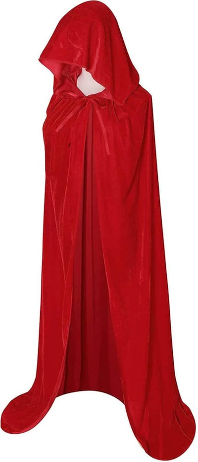 Rode cape met capuchon - velours cape rood - Halloween cape - roodkapje cape