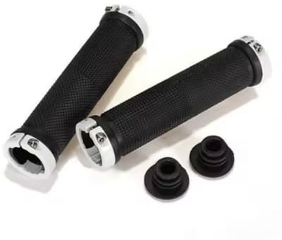 CHPN - Fietshandvatten - Lock-On Handvatten - Universeel - Extra Grip - Zwart/Wit - Aluminium/Kunststof - 13CM lang - Binnenmaat 22MM - Hand vat voor op je fiets