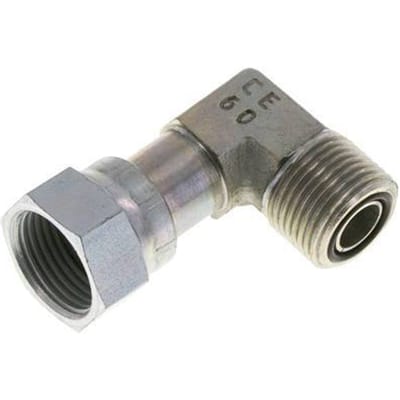 UN 13/16''-16 x UN 13/16''-16 M/F Verzinkt Stalen L-Fitting 90graden ORFS 630 Bar - Hydrauliek - FL2E-MF-EZ-013U-O