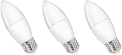 Spectrum LED Kaarslamp E27 8W - 230V - 710 Lumen - 6000K Koud wit - Helder daglicht - Energiezuinig - 3 stuks