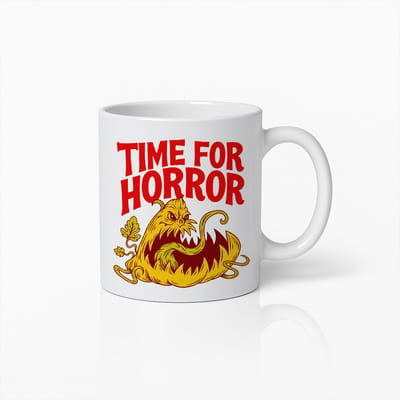 Time For Horror Mok 330ml – Griezelige Halloween Beker – Perfect Cadeau voor Horrorliefhebbers & Spookseizoen Fans
