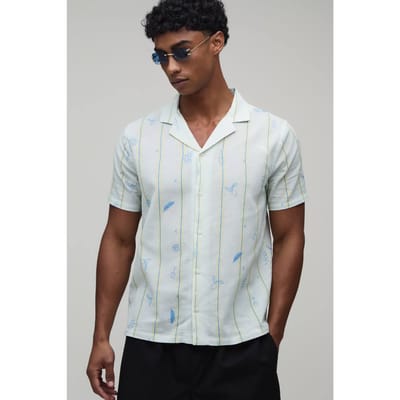 Regular Fit Overhemd Met Krijtstreepprint | Blue | Size XS