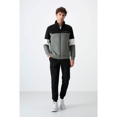 Heren Color-Blocked Zip Sweatshirt en Broek Set