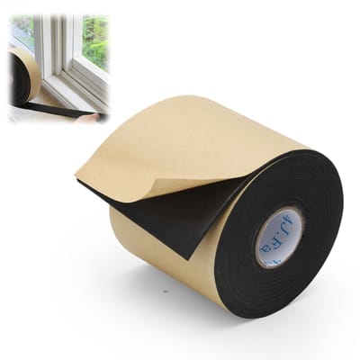 3 m Neopreen Foam Tape, 100 mm x 3 mm, Brede Zelfklevende Isolatietape voor Geluiddemping, Schokabsorptie en Vibrationdemping voor Ramen, Deuren en Auto's