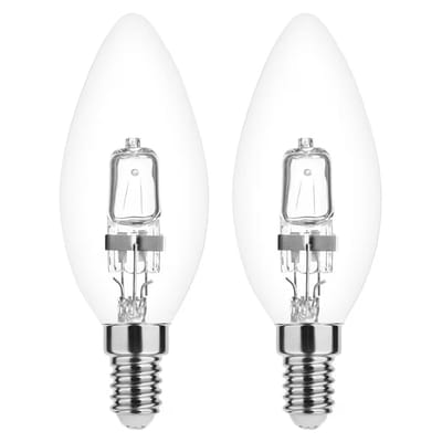 Modee E14 Halogeen Lamp Dimbaar 28W ECO - 370lm - 2700K - Warm Wit - ECO Halogeen Kaarslamp - 2 stuks