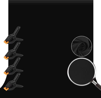 Zwarte Fotobackground 3 x 3 m voor Fotostudio en Evenementen