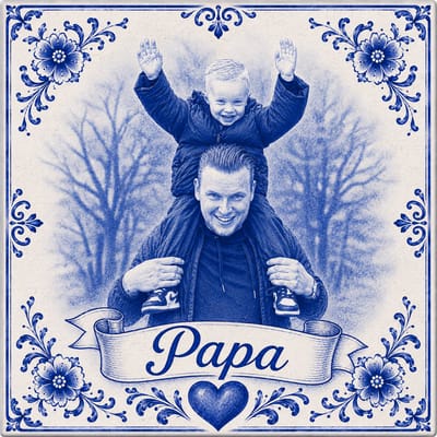 Gepersonaliseerd Vaderdag Tegeltje 11x11 cm – Met Eigen Foto & Tekst – Sublimatie Print – Grappig, Liefdevol of Persoonlijk – Livingstickers