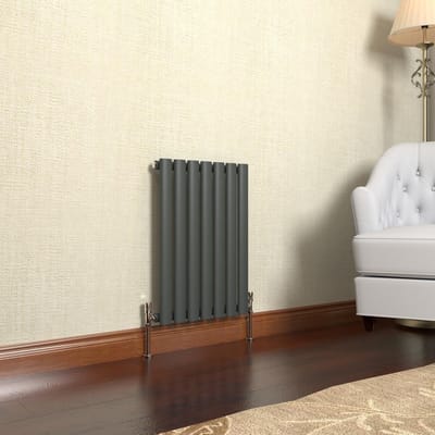 Horizontale Design Radiator Antraciet Ovaal 600x413mm Modern CV