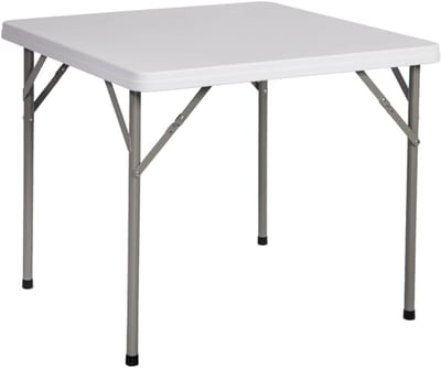 Klaptafel Vierkant - Kleine Kaart Tafel - Feestjes en Spelletjes - Geen Montage Nodig - 86x86x74 cm - Wit