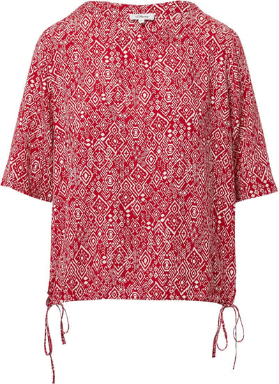 s.Oliver - female - Gedessineerde overhemdblouse met verstelbare zoom
